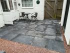 Patio natural stone with manhole